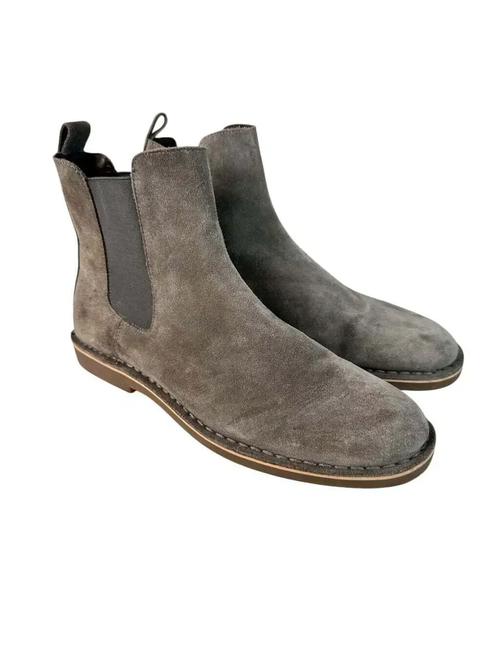 The Rail Mens Suede Chelsea Boots With Rubber Soles Size Grey Classic Casualcore